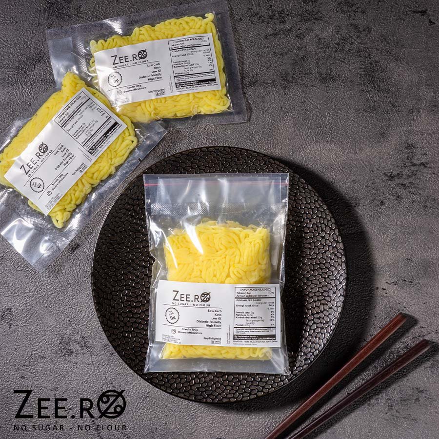Zeero Noodle 200G (2pcs x 100gram) / Mie Keto / Tanpa Gula dan Tanpa Tepung 2,5 Net Carb